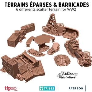 WW2 Scatter terrains X6 – 28mm for wargame