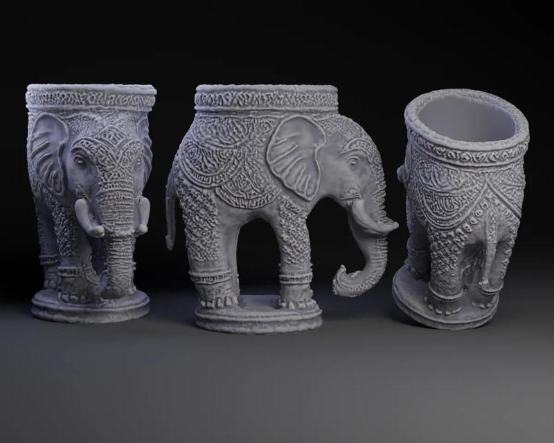 Decorated Elephant Goblet