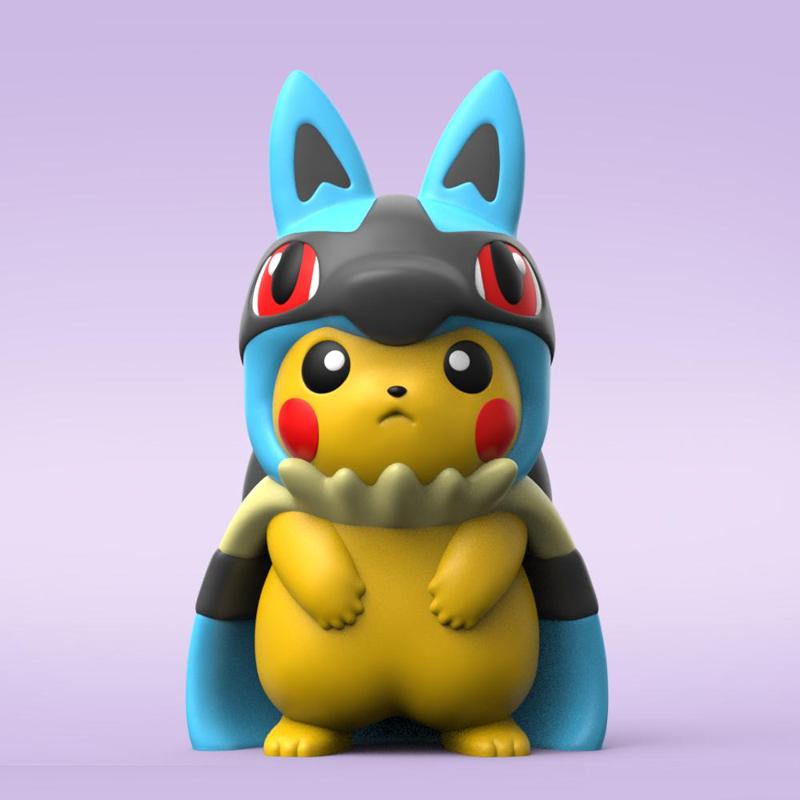 Pikachu cosplay Lucario (Easy Print No Supports)