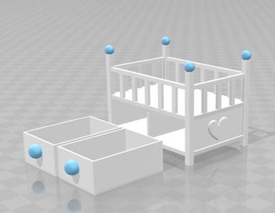Sylvanian Families or Playmobil compatible baby cot