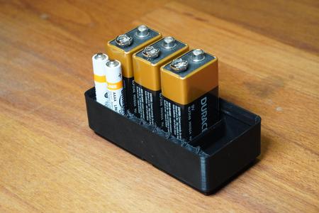 Gridfinity AAAA and 9v Battery Holder