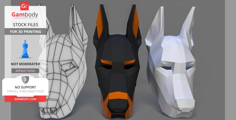 Doberman Dog Geometric Mask