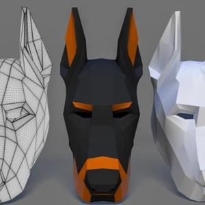 Doberman Dog Geometric Mask