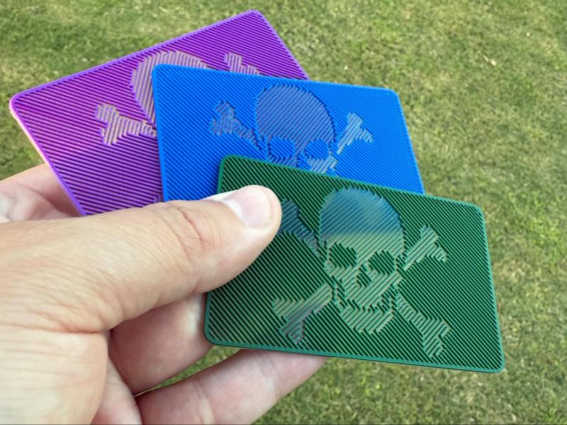 Holographic Effect Skull And Crossbones Card