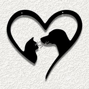 dog cat heart wall art