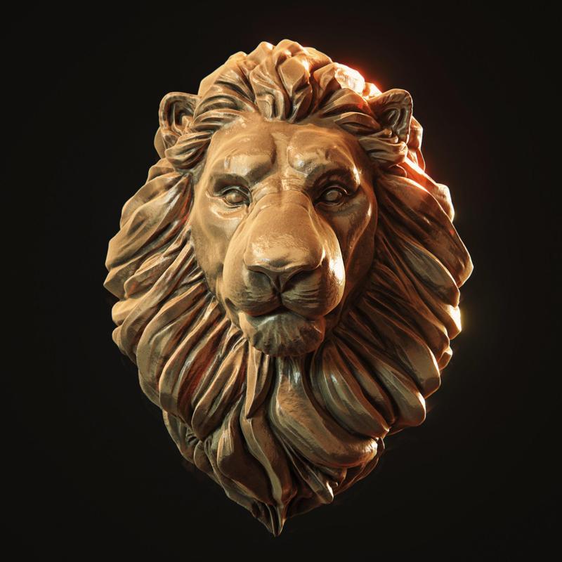 Lion Head Pendant 3d print model