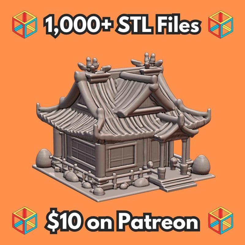 Fairy Garden Tranquil Zen Pagoda House with Stone Accents MineeForm FDM 3D Print STL File