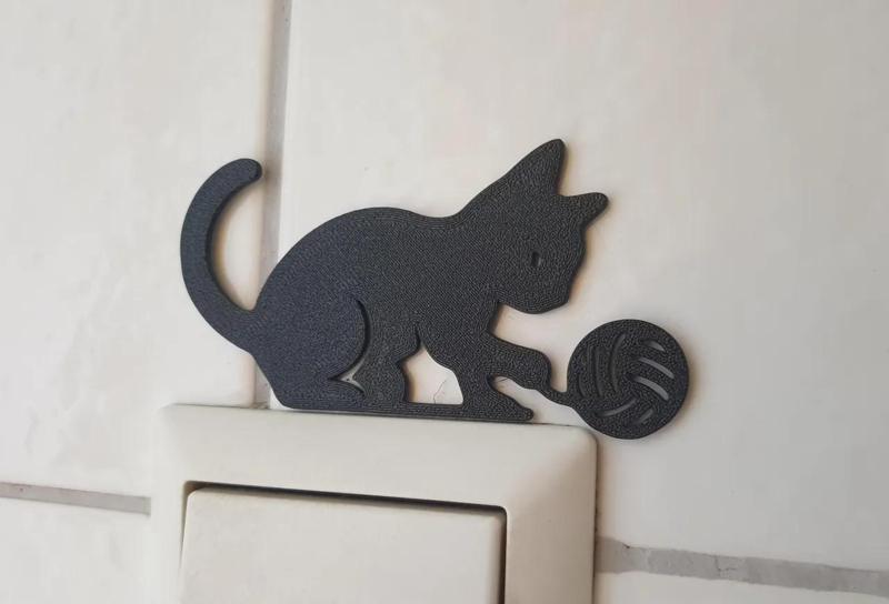Light Switch Decoration (Cat with Ball)