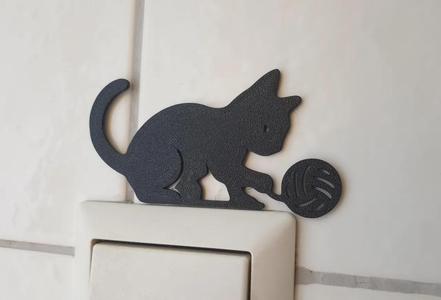 Light Switch Decoration (Cat with Ball)