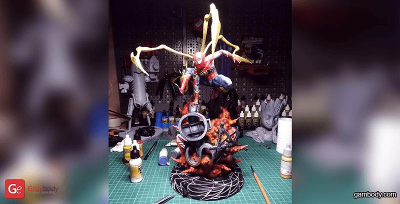 Spider-Man Explosion Scene STL files for 3D Printing | Assembly Model