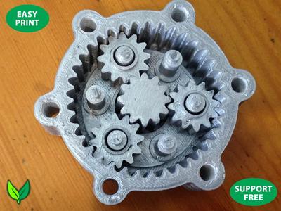 Stackable 4:1 Planetary Gearbox – 3D Printable Mechanism