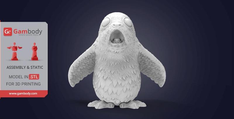 Impressed Porg 3D Printing Figurine | Static