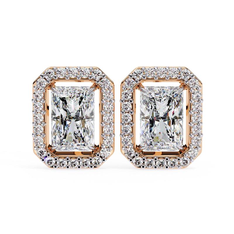 Diamond Studs Earrings 360 animation renders 3dm stl details