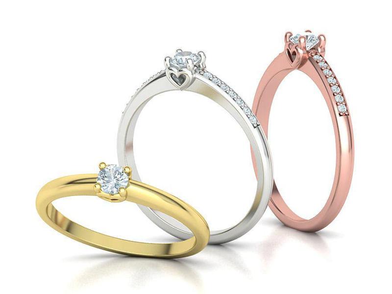 Hearts Solitaire Ring Collection Two Versions of Rings