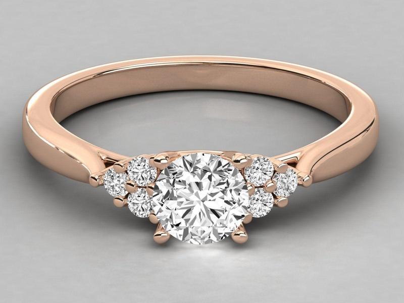Women solitaire ring 3dm stl render detail
