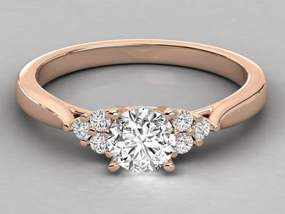 Women solitaire ring 3dm stl render detail