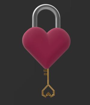Valentines Heart Love Lock & Key  (Thangs Valentine’s Day Contest)