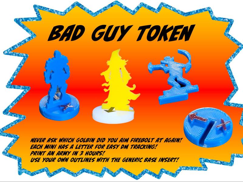 Bad Guy Token : Fast Flat DnD Minis with Trackers