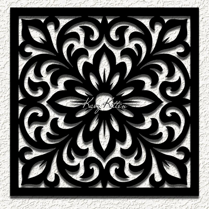 geometric flower square WALL ART HOME DECOR