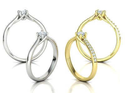 ELIANA Trellis Solitaire Ring 20pointer stone  2 RINGS