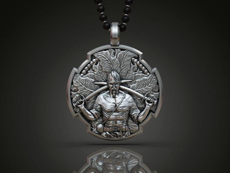 Pendant ukrainian cossack warrior prayer amulet