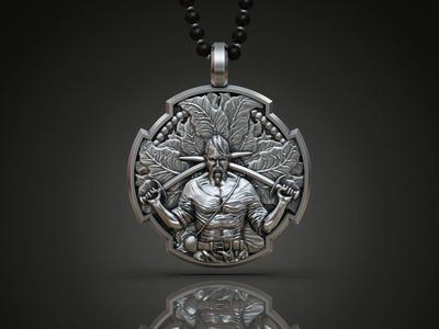 Pendant ukrainian cossack warrior prayer amulet