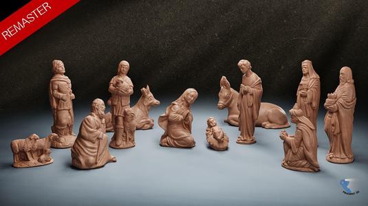 Christmas  nativity figurines Set 3D Printable 3D Scan