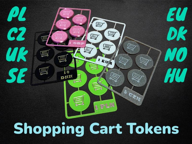 Shopping Cart Tokens Kit Card