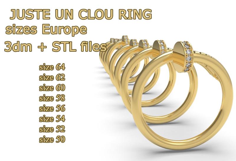 Nail ring with diamonds Most Sizes