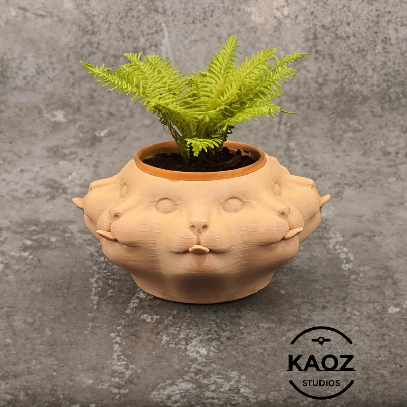 Cat Planter Vase Poly-Cat with Drain Holes