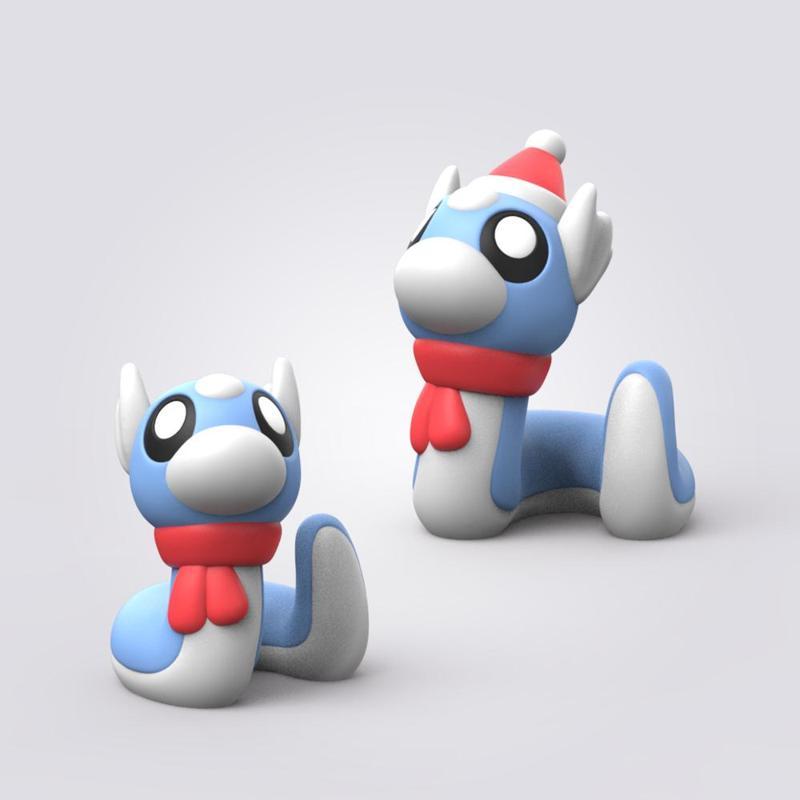 Christmas Dratini (Easy Print No Supports)