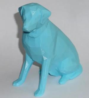 low poly dog (golden retriever)