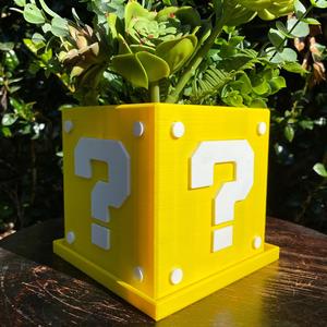 Question Box Planter (Mario Themed) | 2 Versions – Single Color and Dual Color Print