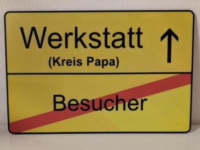 Workshop exit sign