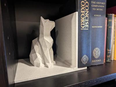 Low Poly Cat Book End
