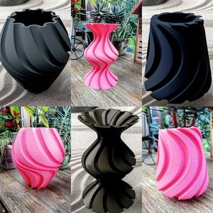 Three twisted vases