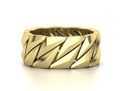 FACET CUBAN CHAIN RING MIAMI RING 10mm Wide 3dmodel