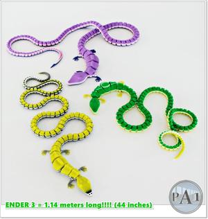 Articulated Long-Tailed Lizard – 114 cm (44in) Super long print-in-place