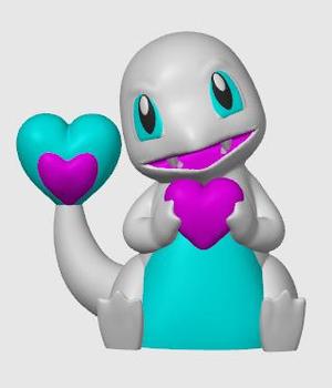 Valentine Charmander Pokemon (No support, 3MF included)