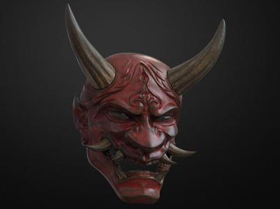 Traditional Japanese Hannya Mask Oni Mask Samurai Mask