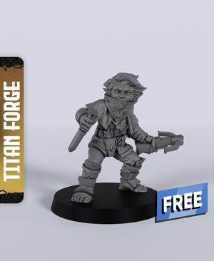 Halfling Male Rogue – With Free Dragon  – 5e DnD Inspired for RPG and Wargamers