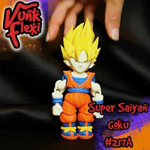 Dragon Ball Z Super Saiyan Goku MultiColor Flexi Print-In-Place + figure & keychain