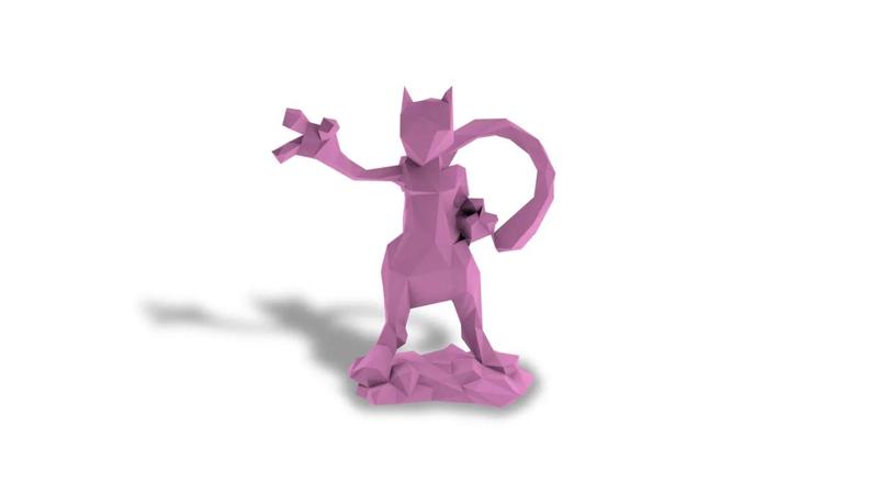 Low Poly Mewtwo Pokémon