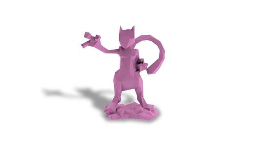Low Poly Mewtwo Pokémon