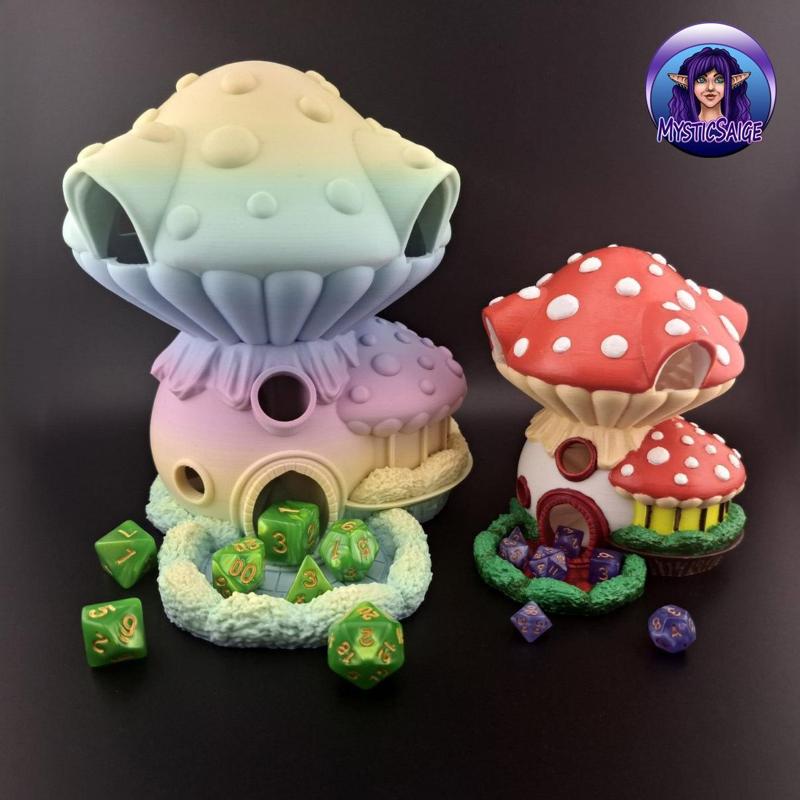 Fairy Mushroom House - Dice Tower - Container