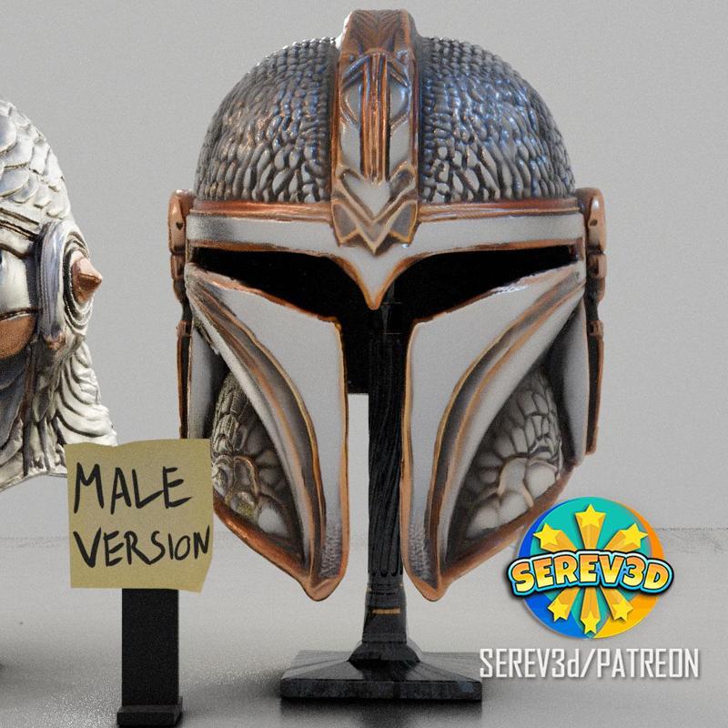 Mandalorian Dragonscale Helmet Pack - 3D print STL and 3MF file