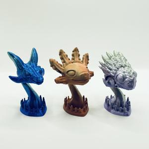 Cute Glasses Holder – Three Sculptures – No Supports – Dragon – Axolotl – Dinosaur