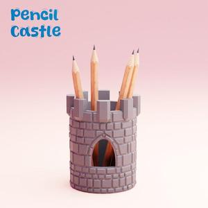 3d printing file pencil organizer medieval castle stl file for 3d printer users