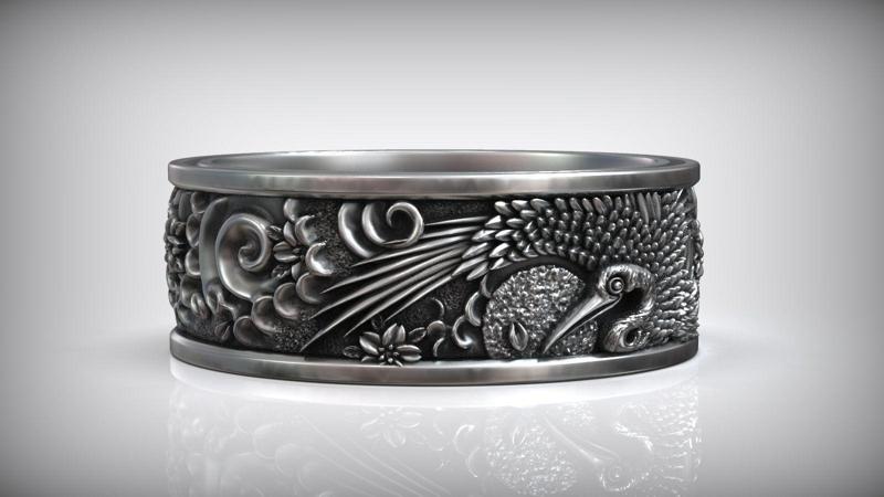 Shadoof Japanese Sun Traditional Ornamental Ring