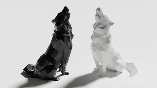 Low Poly Howling Wolf (No Supports)